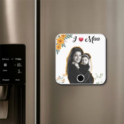 I Love Maa Musical Fridge Magnet (Custom Photo & Song)